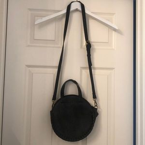 Washed Black Free People crossbody canteen purse
